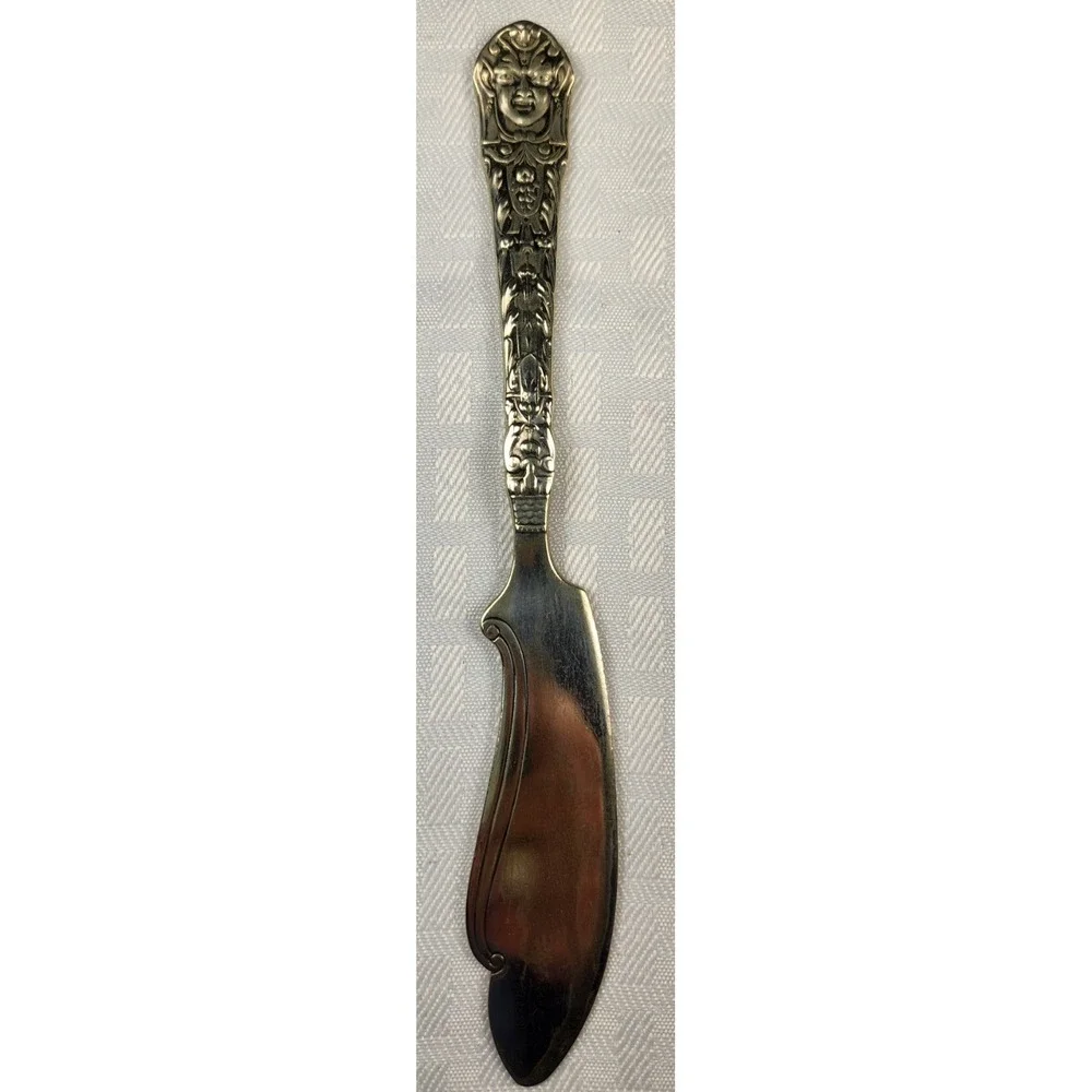 Mythologique Gorham Silver Knife Fish Knife Budda Medusa Devil Groutesq Face